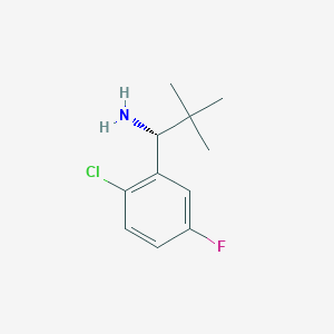 molecular formula C11H15ClFN B15237522 (R)-1-(2-Chloro-5-fluorophenyl)-2,2-dimethylpropan-1-amine 