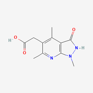 molecular formula C11H13N3O3 B1523753 2-{1,4,6-三甲基-3-氧代-1H,2H,3H-吡唑并[3,4-b]吡啶-5-基}乙酸 CAS No. 1258649-79-4