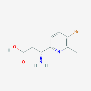 molecular formula C9H11BrN2O2 B15237541 (3R)-3-Amino-3-(5-bromo-6-methylpyridin-2-YL)propanoic acid 