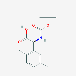 molecular formula C15H21NO4 B15237545 (S)-2-((Tert-butoxycarbonyl)amino)-2-(2,5-dimethylphenyl)acetic acid 