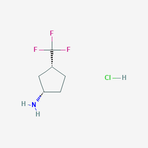 molecular formula C6H11ClF3N B15237566 (1S,3R)-3-(Trifluoromethyl)cyclopentan-1-amine hcl 