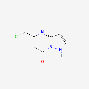 molecular formula C7H6ClN3O B1523759 5-(chloromethyl)-4H,7H-pyrazolo[1,5-a]pyrimidin-7-one CAS No. 1258651-02-3