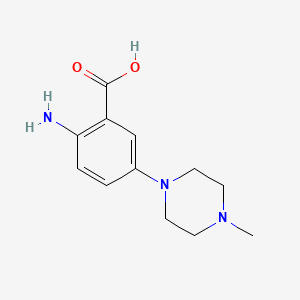 molecular formula C12H17N3O2 B1523760 2-Amino-5-(4-methylpiperazin-1-yl)benzoic acid CAS No. 835879-06-6