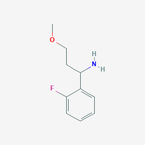 molecular formula C10H14FNO B15237606 1-(2-Fluorophenyl)-3-methoxypropan-1-amine 