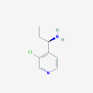 molecular formula C8H11ClN2 B15237608 (1R)-1-(3-Chloro(4-pyridyl))propylamine 