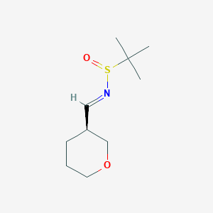 molecular formula C10H19NO2S B15237641 (S)-2-Methyl-N-((E)-(tetrahydro-2H-pyran-3-YL)methylene)propane-2-sulfinamide 