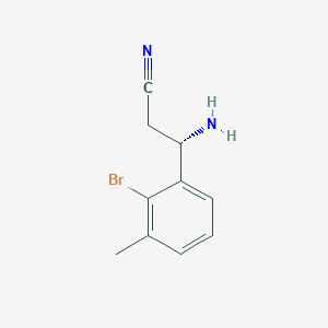 molecular formula C10H11BrN2 B15237657 (3S)-3-Amino-3-(2-bromo-3-methylphenyl)propanenitrile 