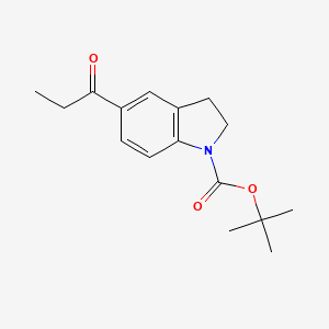 molecular formula C16H21NO3 B15237658 Tert-butyl 5-propionylindoline-1-carboxylate 