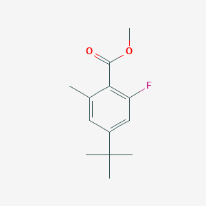 molecular formula C13H17FO2 B15237664 Methyl 4-(tert-butyl)-2-fluoro-6-methylbenzoate 