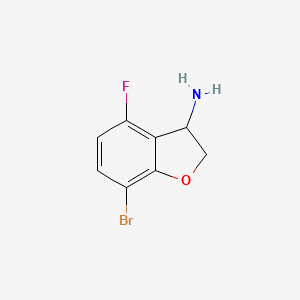 molecular formula C8H7BrFNO B15237674 7-Bromo-4-fluoro-2,3-dihydro-1-benzofuran-3-amine 