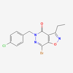 molecular formula C14H11BrClN3O2 B15237753 7-Bromo-5-(4-chlorobenzyl)-3-ethylisoxazolo[4,5-D]pyridazin-4(5H)-one 