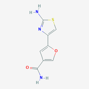 molecular formula C8H7N3O2S B1523776 5-(2-氨基-1,3-噻唑-4-基)呋喃-3-甲酰胺 CAS No. 1251924-41-0