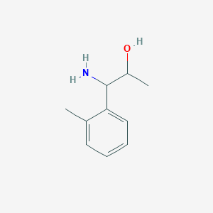 molecular formula C10H15NO B15237814 1-Amino-1-(2-methylphenyl)propan-2-OL 