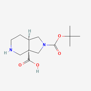 molecular formula C13H22N2O4 B15237883 cis-2-(Tert-butoxycarbonyl)octahydro-1H-pyrrolo[3,4-C]pyridine-3A-carboxylic acid 