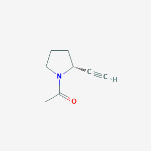 molecular formula C8H11NO B152379 1-[(2R)-2-Ethynylpyrrolidin-1-yl]ethanone CAS No. 128960-01-0