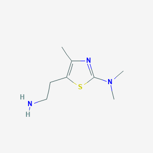 molecular formula C8H15N3S B1523790 5-(2-aminoethyl)-N,N,4-trimethyl-1,3-thiazol-2-amine CAS No. 1267179-89-4