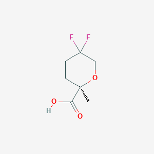 molecular formula C7H10F2O3 B15237919 (2R)-5,5-Difluoro-2-methyloxane-2-carboxylic acid 