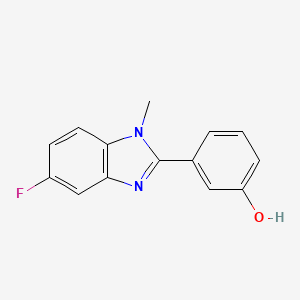 molecular formula C14H11FN2O B1523792 3-(5-fluoro-1-methyl-1H-1,3-benzodiazol-2-yl)phenol CAS No. 1184360-93-7