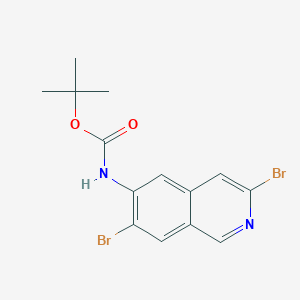 molecular formula C14H14Br2N2O2 B15237927 Tert-butyl (3,7-dibromoisoquinolin-6-YL)carbamate 