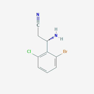 (3S)-3-Amino-3-(2-bromo-6-chlorophenyl)propanenitrile