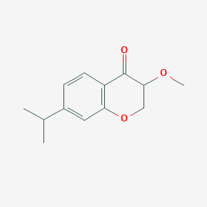 molecular formula C13H16O3 B15237965 3-Methoxy-7-(methylethyl)chroman-4-one 