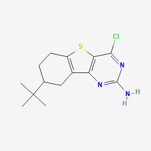 molecular formula C14H18ClN3S B15237973 8-(Tert-butyl)-4-chloro-6,7,8,9-tetrahydrobenzo[4,5]thieno[3,2-D]pyrimidin-2-amine 