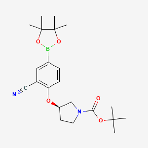 (R)-tert-butyl 3-(2-cyano-4-(4,4,5,5-tetramethyl-1,3,2-dioxaborolan-2-yl)phenoxy)pyrrolidine-1-carboxylate