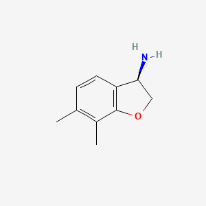 molecular formula C10H13NO B15238018 (3R)-6,7-Dimethyl-2,3-dihydro-1-benzofuran-3-amine 