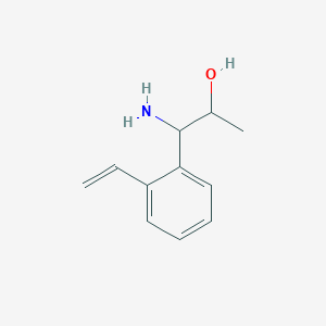 molecular formula C11H15NO B15238023 1-Amino-1-(2-ethenylphenyl)propan-2-OL 