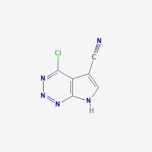 molecular formula C6H2ClN5 B15238038 4-Chloro-7H-pyrrolo[2,3-D][1,2,3]triazine-5-carbonitrile 