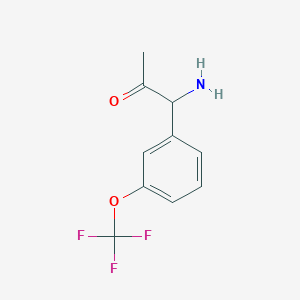 molecular formula C10H10F3NO2 B15238043 1-Amino-1-[3-(trifluoromethoxy)phenyl]acetone 