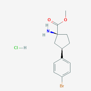 Methyl (1S,3R)-1-amino-3-(4-bromophenyl)cyclopentane-1-carboxylate hcl