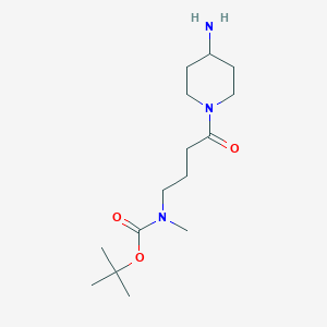 B1523813 tert-butyl N-[4-(4-aminopiperidin-1-yl)-4-oxobutyl]-N-methylcarbamate CAS No. 1305711-11-8