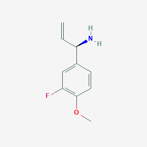 molecular formula C10H12FNO B15238158 (1R)-1-(3-Fluoro-4-methoxyphenyl)prop-2-enylamine 