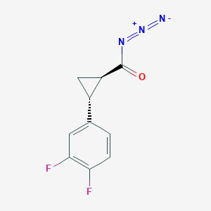 molecular formula C10H7F2N3O B152382 (1R,2R)-2-(3,4-Difluorophenyl)-cyclopropanecarbonyl Azide CAS No. 378236-67-0