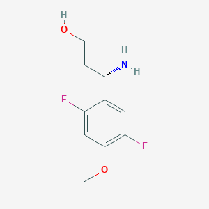 molecular formula C10H13F2NO2 B15238216 (3S)-3-Amino-3-(2,5-difluoro-4-methoxyphenyl)propan-1-OL 