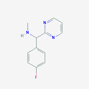 molecular formula C12H12FN3 B1523822 [(4-Fluorophenyl)(pyrimidin-2-yl)methyl](methyl)amine CAS No. 1182787-01-4