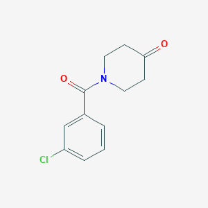 molecular formula C12H12ClNO2 B15238254 1-(3-Chlorobenzoyl)-4-piperidinone 