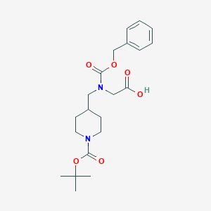 molecular formula C21H30N2O6 B15238259 2-(((Benzyloxy)carbonyl)((1-(tert-butoxycarbonyl)piperidin-4-yl)methyl)amino)acetic acid 