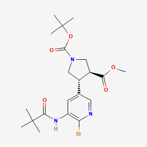(3S,4R)-1-tert-butyl 3-methyl 4-(6-Bromo-5-pivalamidopyridin-3-yl)pyrrolidine-1,3-dicarboxylate