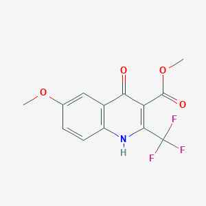 molecular formula C13H10F3NO4 B15238296 Methyl 4-hydroxy-6-methoxy-2-(trifluoromethyl)quinoline-3-carboxylate 