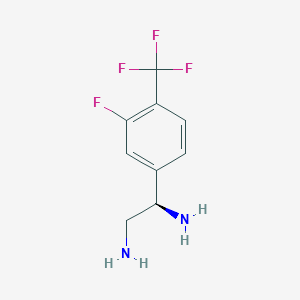 molecular formula C9H10F4N2 B15238301 (1R)-1-[3-Fluoro-4-(trifluoromethyl)phenyl]ethane-1,2-diamine 