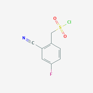 molecular formula C8H5ClFNO2S B1523836 (2-Cyano-4-fluorophenyl)methanesulfonyl chloride CAS No. 1258652-29-7