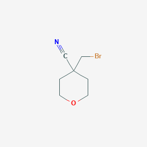 molecular formula C7H10BrNO B15238388 4-(Bromomethyl)oxane-4-carbonitrile CAS No. 1374656-55-9