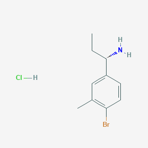 molecular formula C10H15BrClN B15238396 (S)-1-(4-Bromo-3-methylphenyl)propan-1-amine hcl 