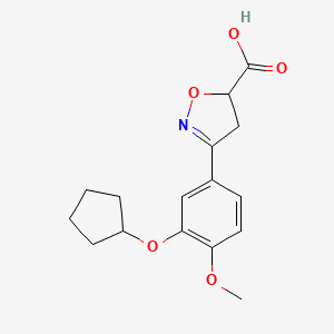 3-(3-(Cyclopentyloxy)-4-methoxyphenyl)-4,5-dihydroisoxazole-5-carboxylic acid