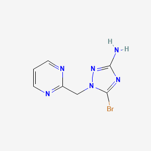 molecular formula C7H7BrN6 B15238454 5-Bromo-1-[(pyrimidin-2-yl)methyl]-1H-1,2,4-triazol-3-amine 