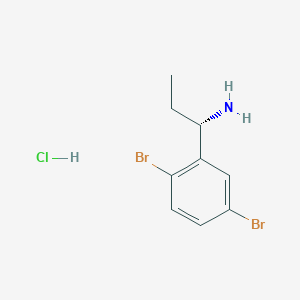 molecular formula C9H12Br2ClN B15238476 (S)-1-(2,5-Dibromophenyl)propan-1-amine hcl 