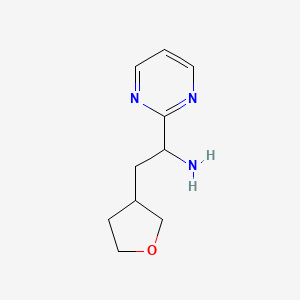 molecular formula C10H15N3O B15238487 2-(Oxolan-3-yl)-1-(pyrimidin-2-yl)ethan-1-amine 