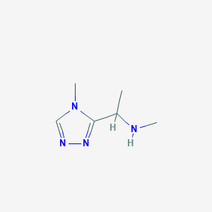 molecular formula C6H12N4 B15238519 N-Methyl-1-(4-methyl-4H-1,2,4-triazol-3-yl)ethan-1-amine 